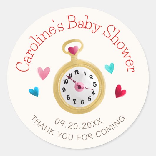 Alice Wonderland Birthday Dusche Runder Aufkleber (Vorderseite)