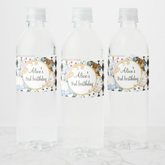 Alice Wonderland mad hatte Party Wasserflasche Wasserflaschenetikett (Flaschen)