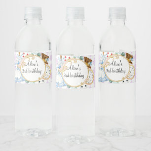 Alice Wonderland mad hatte Party Wasserflasche Wasserflaschenetikett