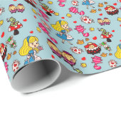 Alice Wonderland Mad Hatter Cat Doodle Art von Lea Geschenkpapier (Rolleneckpunkt)