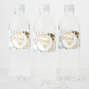 Alice Wonderland mad hatter Tee Party trinken mich Wasserflaschenetikett