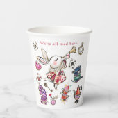 Alice Wonderland Mad Tea Party Birthday Cups Pappbecher (Rückseite)