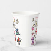 Alice Wonderland Mad Tea Party Birthday Cups Pappbecher (Rechts)