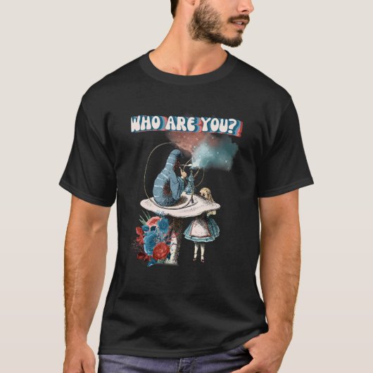 Alice Wonderland Raupe Rauchen Hookah Pipe T-Shirt (Vorderseite)