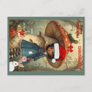 Alice Wonderland Raupe Weihnachtspostkarte Feiertagspostkarte