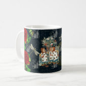 Alice Wonderland Rose Karten Literaturblaue Tasse (Vorderseite Links)