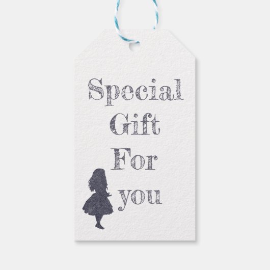 Alice Wonderland Silhouette Drink Me ink Geschenkm Geschenkanhänger (Rückseite)