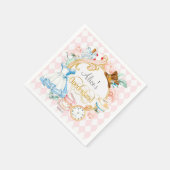 Alice Wonderland Tea Party, Girl 1. Geburtstag Serviette (Ecke)