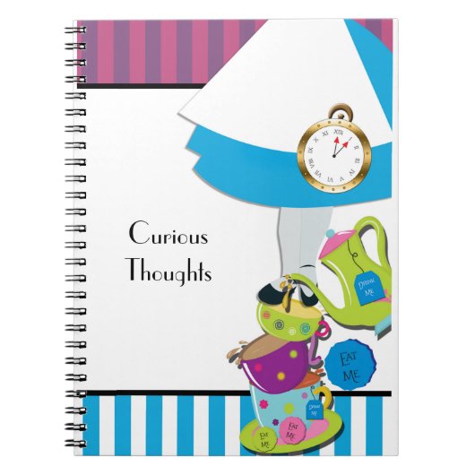 Alice Wonderland Tee Party Notebook Journal Notizblock (Vorderseite)