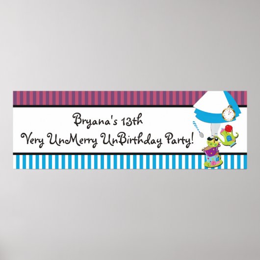 Alice Wonderland Whimsical Mad Tee Party Banner Poster (Vorne)
