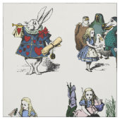 Alice Wonderland White Rabbit LARGE Märchenbuch Stoff (Muster)