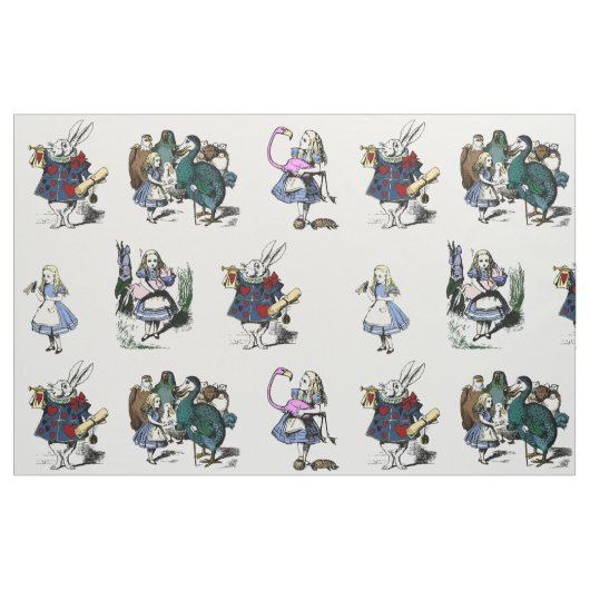 Alice Wonderland White Rabbit LARGE Märchenbuch Stoff (Fat Quarter (45,7 x 55,9 cm))
