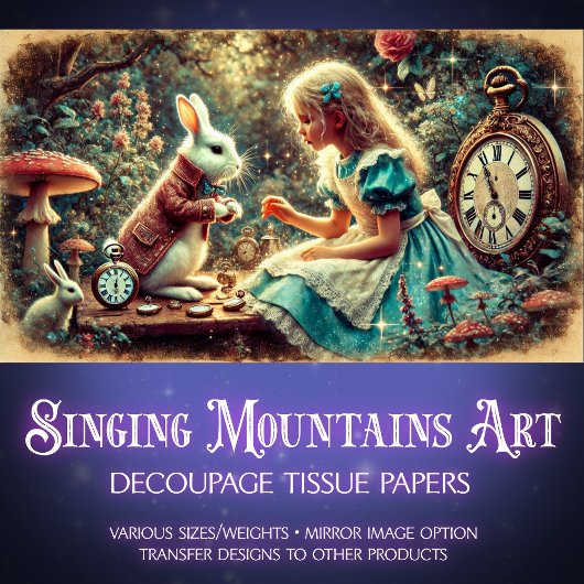 Alice Wonderland Zeit Schatzsuchen Seidenpapier