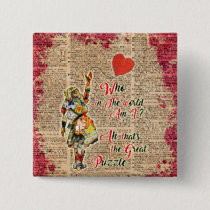 Alice, wütendes Hutmacher &Rabbit Vintages Button