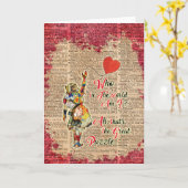 Alice, wütendes Hutmacher &Rabbit Vintages Karte (Gelbe Blume)