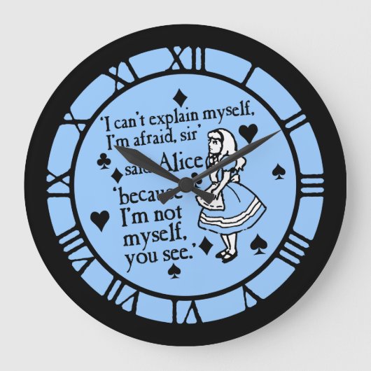 Alice Zitat nicht selbst Große Wanduhr (Vorderseite)