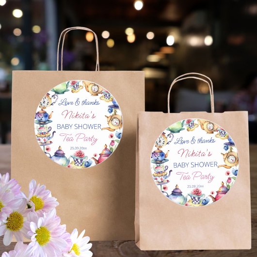 Alicen im Wunderland Babydusche Gastgeschenk Runder Aufkleber