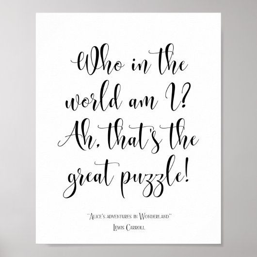 Alice's Abenteuer in Wonderland Zitat Poster (Vorne)