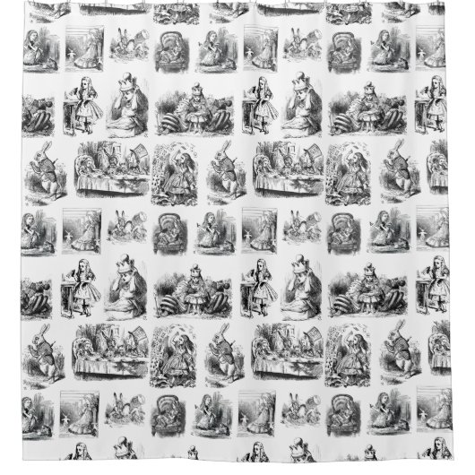 Alice's Adventures in Wonderland Muster Duschvorhang (Vorderseite)