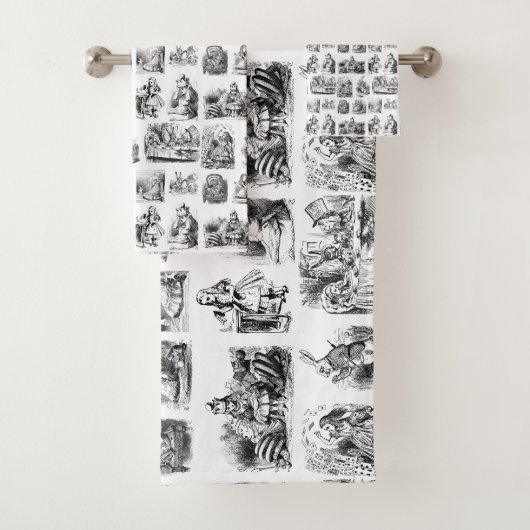Alice's Adventures in Wonderland Pattern Badhandtuch Set (Insitu)
