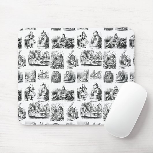 Alice's Adventures in Wonderland Pattern Mousepad (Mit Mouse)