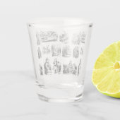 Alice's Adventures in Wonderland Pattern Schnapsglas (Rückseite)