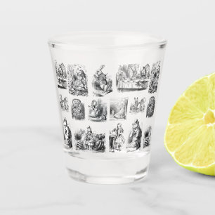 Alice's Adventures in Wonderland Pattern Schnapsglas
