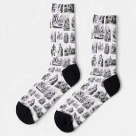 Alice's Adventures in Wonderland Pattern Socken