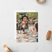 Alice's Adventures in Wunderland Party Vintag Mitteilungskarte (Vorderseite/Rückseite Beispiel)