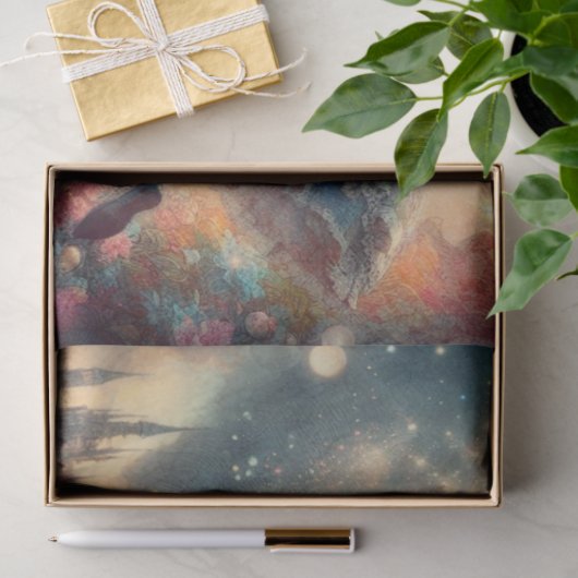 Alice's Ascent To Enchanted Castle Decoupage Seidenpapier (Geschenk)