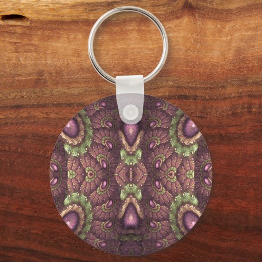 Alice's Asters Lila Abstraktes Muster Schlüsselanhänger (Vorderseite)
