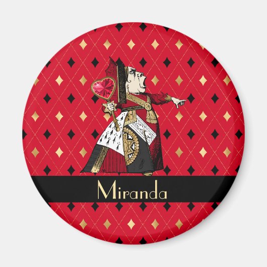 Alice's Queen of Hearts in Red Personalisiert Magnet (Vorne)