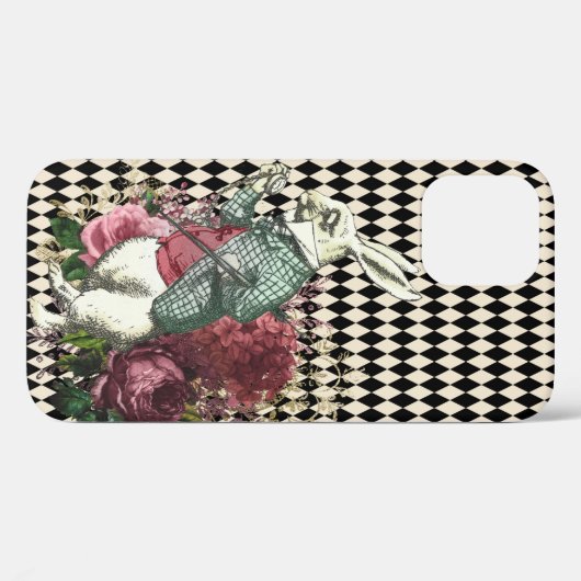 Alice's Rabbit Harlequin Pattern Case-Mate iPhone Hülle (Rückseite (Horizontal))