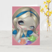 "Alice's Tea Party" Grußkarte Karte (Gelbe Blume)