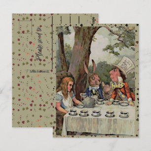 Alice's Tea Party MadHatter Wonderland Postkarte