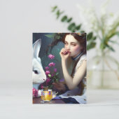 Alices Tea Party mit der Kaninchen-Postkarte Postkarte (Stehend Vorderseite)