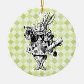 Alice's Weiße Kaninchen Vintag Keramik Ornament (Vorne)
