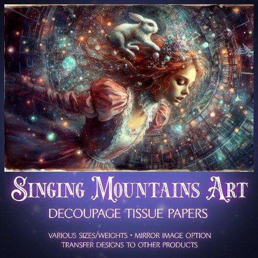 Alice's Whimsical Watercolor Fall Decoupage Seidenpapier