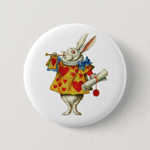 ALICE'S WHITE RABBIT BUTTON