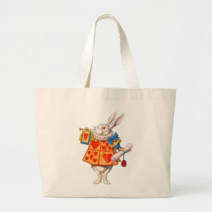 ALICE'S WHITE RABBIT GROSSES TOTE BAG JUMBO STOFFBEUTEL