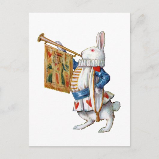 ALICES WHITE RABBIT IN WONDERLAND POSTKARTE (Vorderseite)
