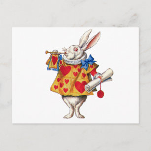 ALICE'S WHITE RABBIT IN WONDERLAND POSTKARTE
