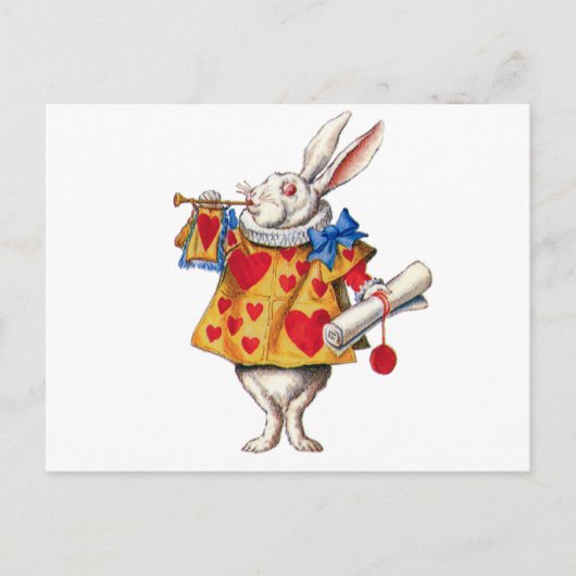 ALICE'S WHITE RABBIT IN WONDERLAND POSTKARTE (Vorderseite)