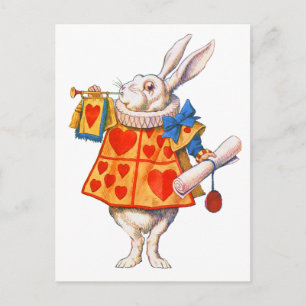 ALICE'S WHITE RABBIT POSTKARTE