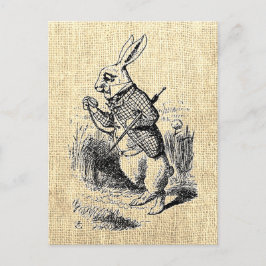 Alice's White Rabbit Vintag Illustration Postcard Postkarte