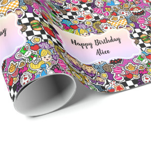 Alice's Wonderland Mad Hatter Tea Party INVITE Geschenkpapier
