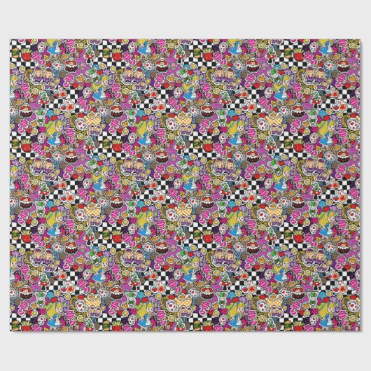 Alice's Wonderland Mad Hatter Tea Party INVITE Geschenkpapier (Flach)