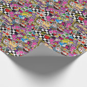 Alice's Wonderland Mad Hatter Tea Party INVITE Geschenkpapier (Ecke)