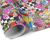 Alice's Wonderland Mad Hatter Tea Party INVITE Geschenkpapier (Rolleneckpunkt)