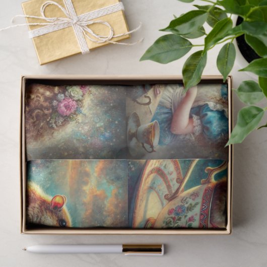 Alice's Wonderland Teatime Adventures Decoupage Seidenpapier (Geschenk)